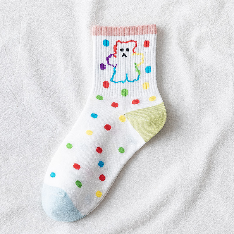 Personality  Crew Socks Breathable Cotton Socks Sports Socks Cute Cartoon Ms.